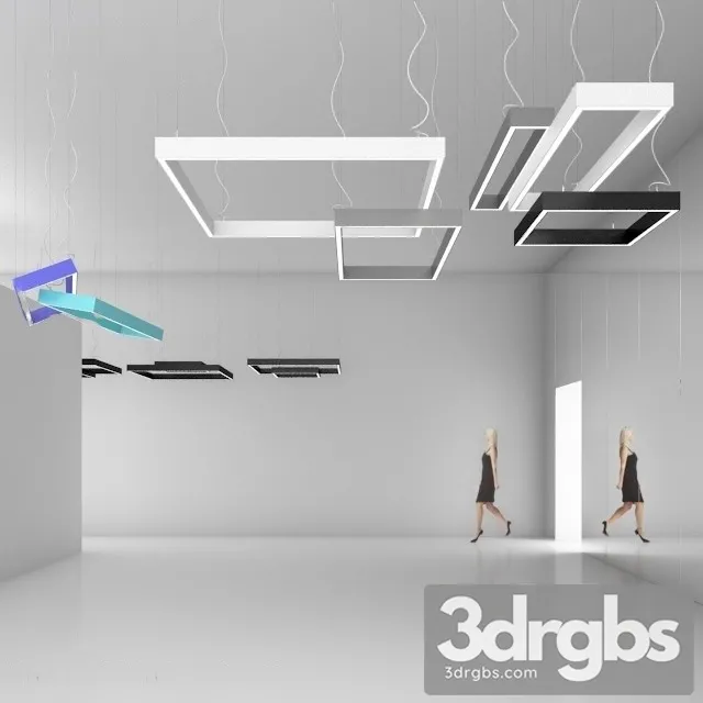 Office lights 5 3D Model Download