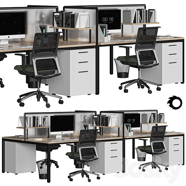 office set 3DModel office set 3DModel