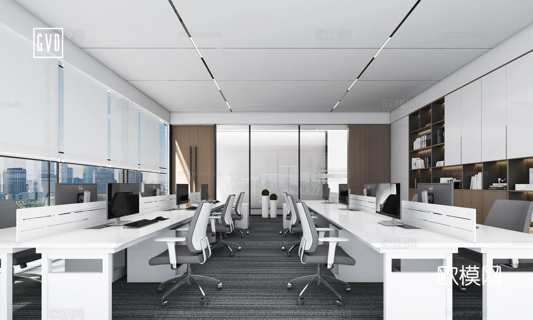 Office Space 3D Scenes – Office Room 3D Blocks – 069 – VRAY Render