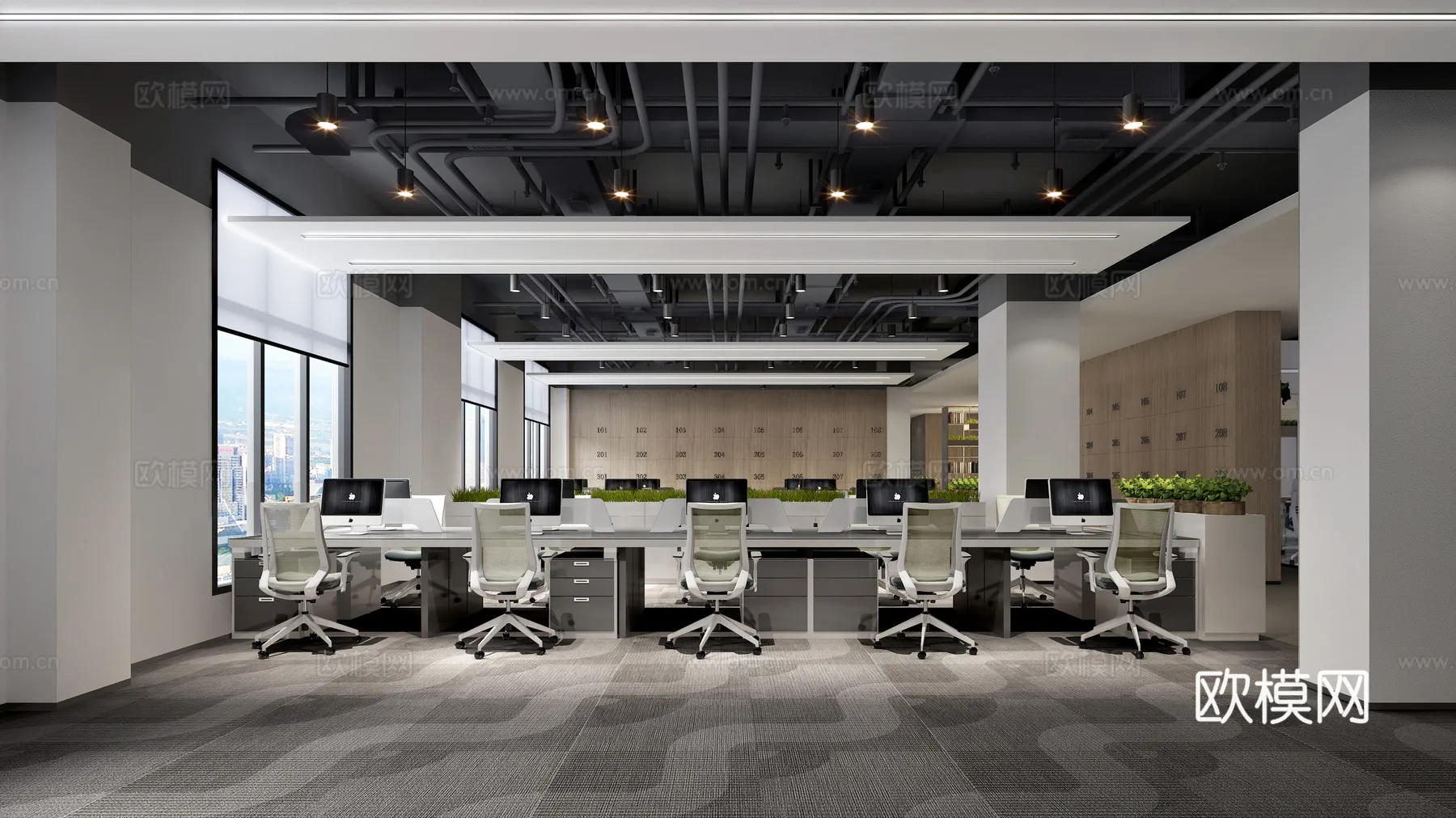 Office Space 3D Scenes – Office Room 3D Blocks – 070 – VRAY Render