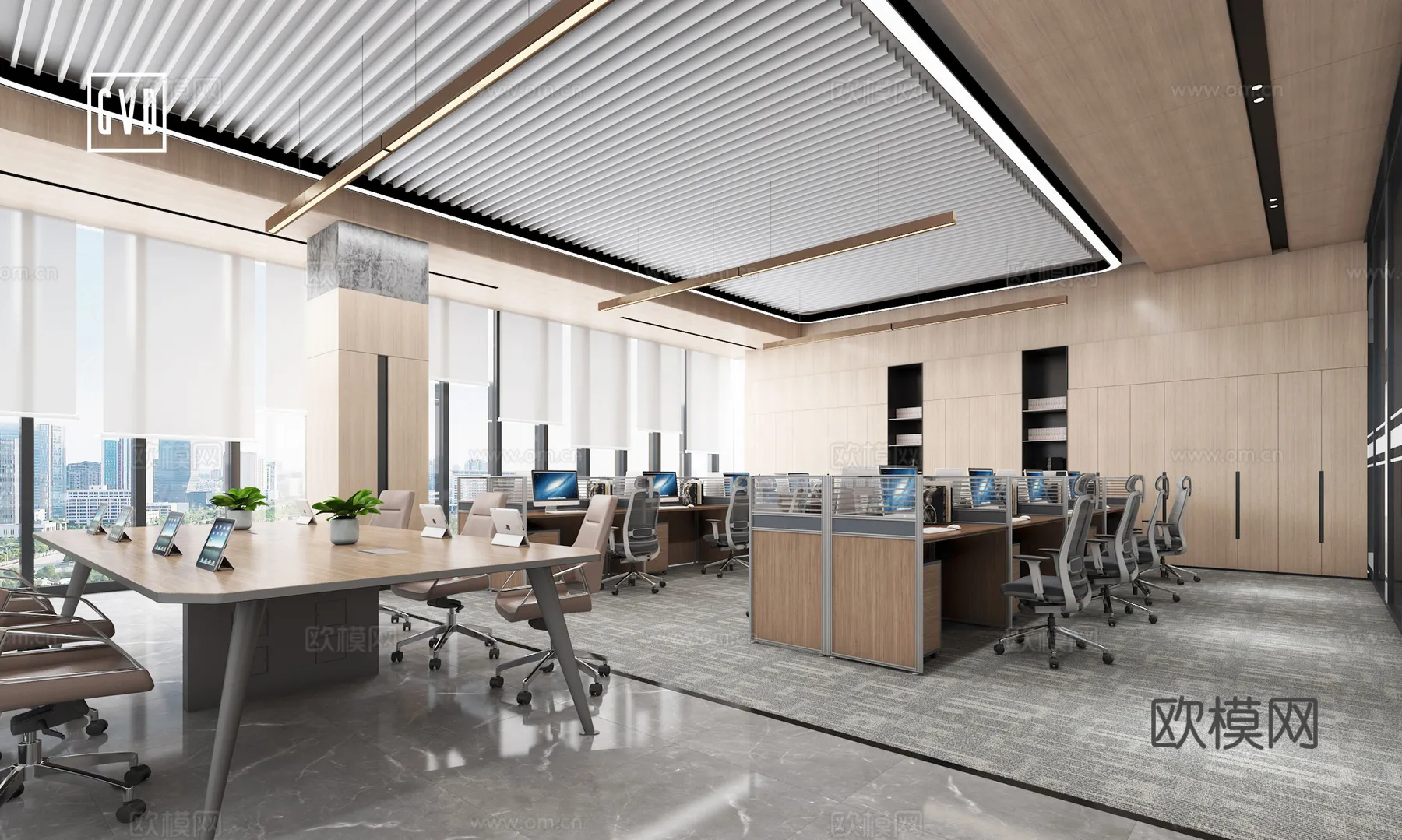 Office Space 3D Scenes – Office Room 3D Blocks – 072 – VRAY Render