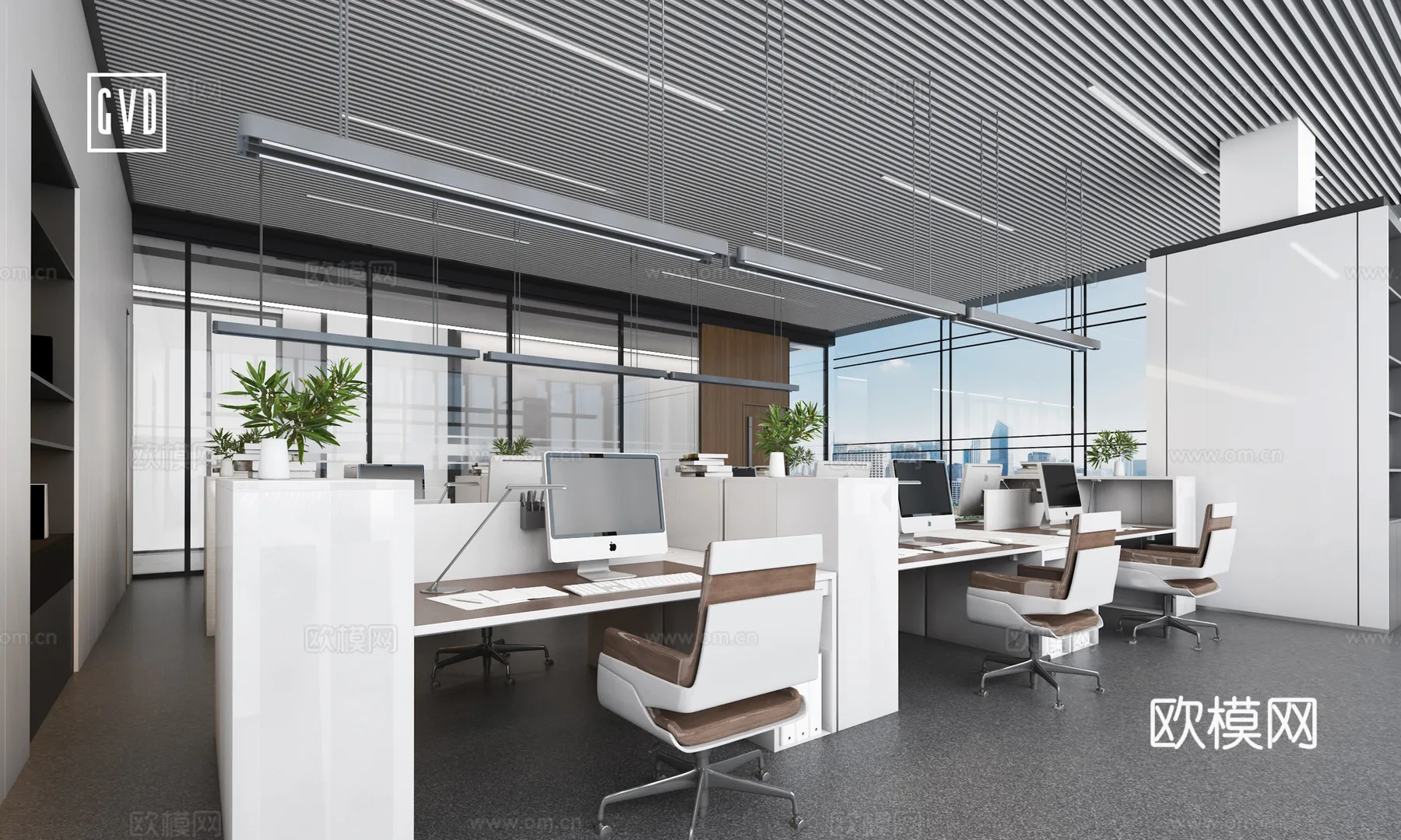 Office Space 3D Scenes – Office Room 3D Blocks – 073 – VRAY Render