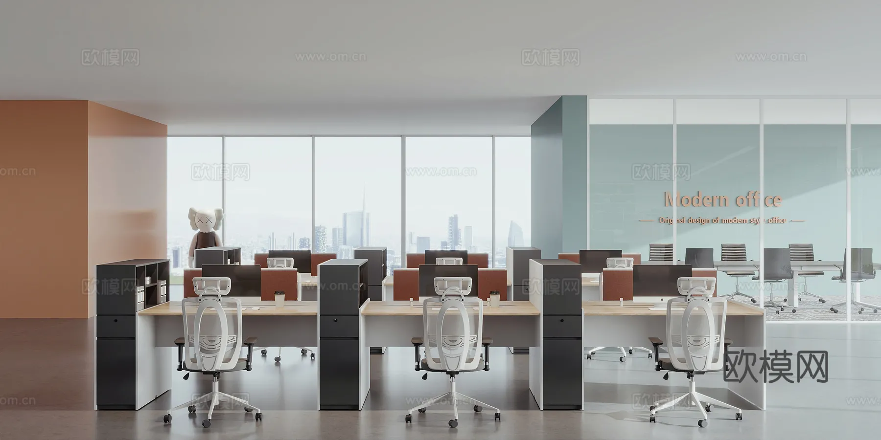 Office Space 3D Scenes – Office Room 3D Blocks – 074 – VRAY Render