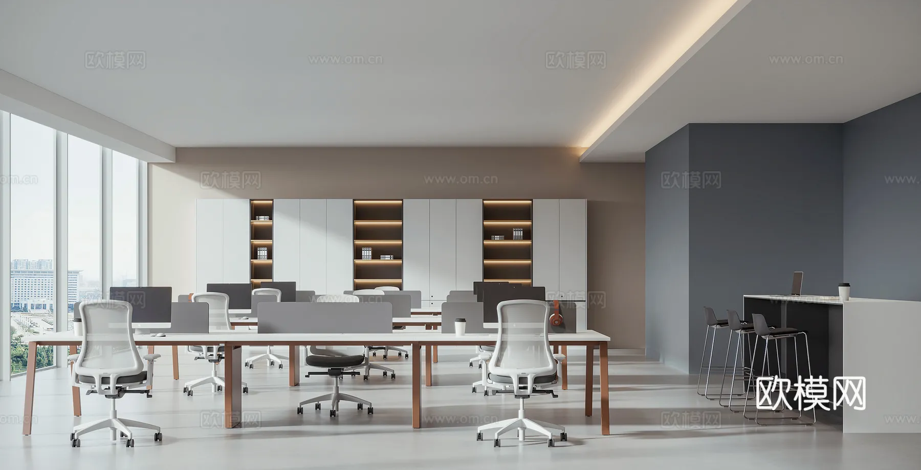 Office Space 3D Scenes – Office Room 3D Blocks – 075 – VRAY Render