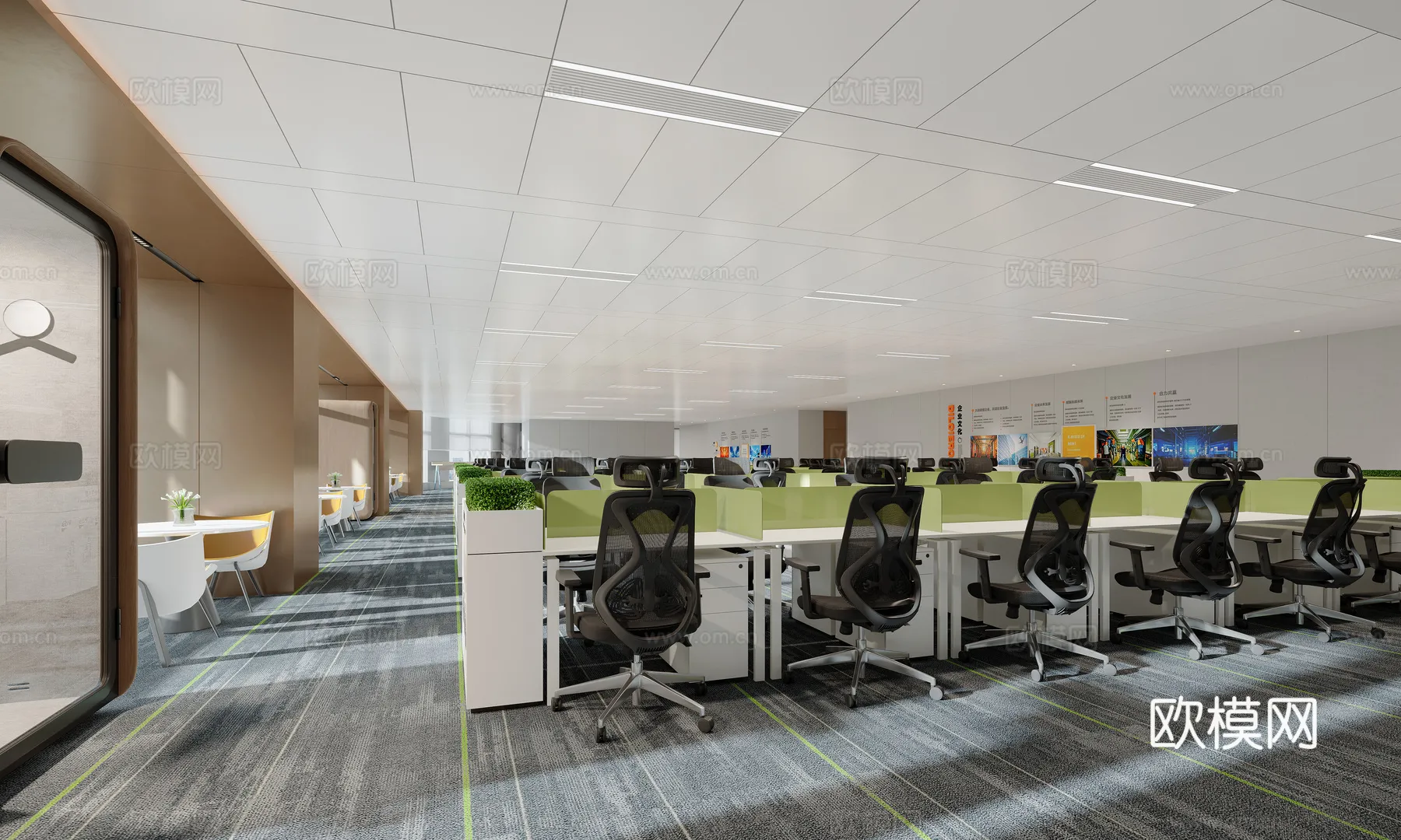 Office Space 3D Scenes – Office Room 3D Blocks – 077 – VRAY Render