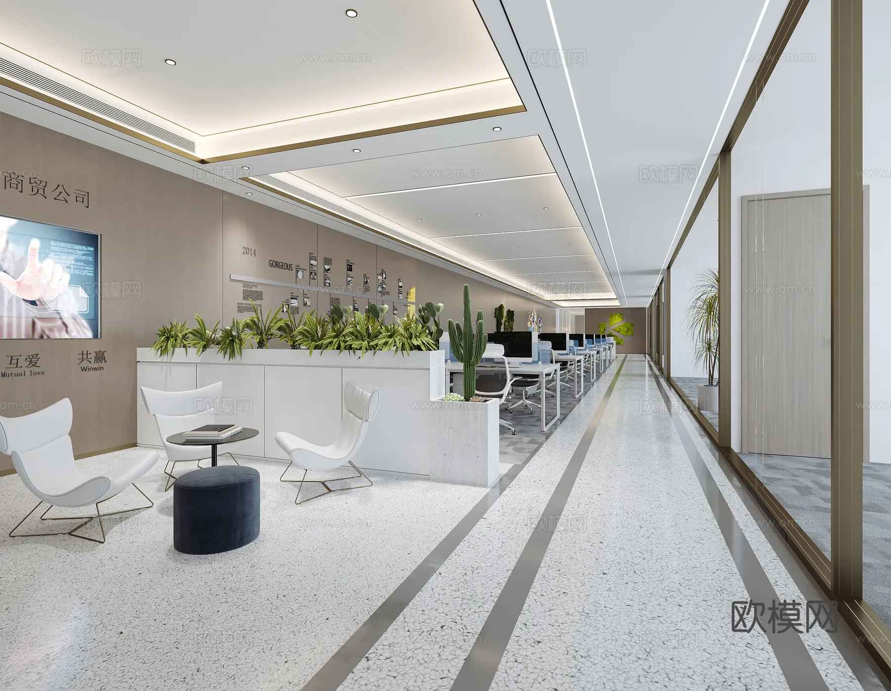 Office Space 3D Scenes – Office Room 3D Blocks – 078 – CORONA Render