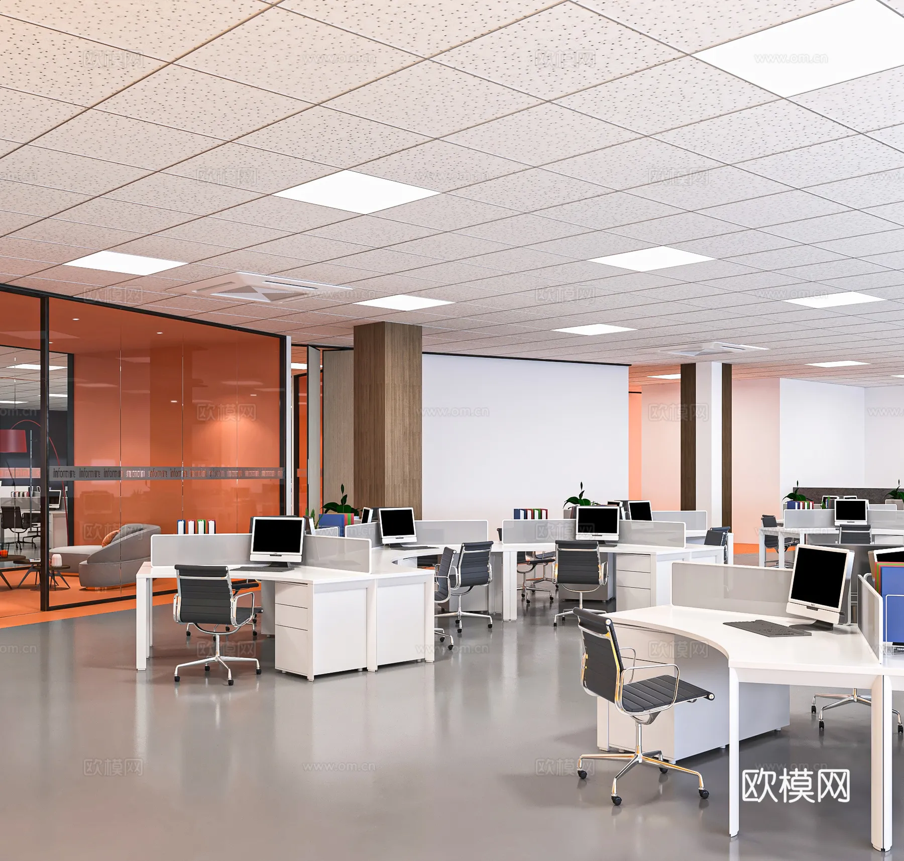 Office Space 3D Scenes – Office Room 3D Blocks – 079 – VRAY Render