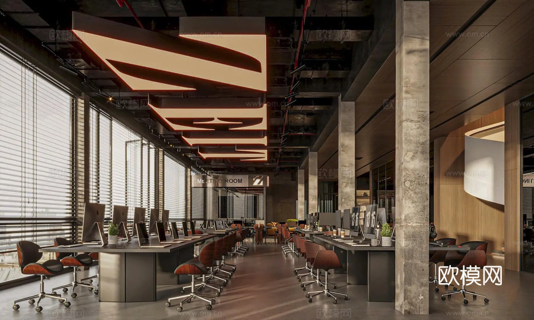 Office Space 3D Scenes – Office Room 3D Blocks – 081 – CORONA Render