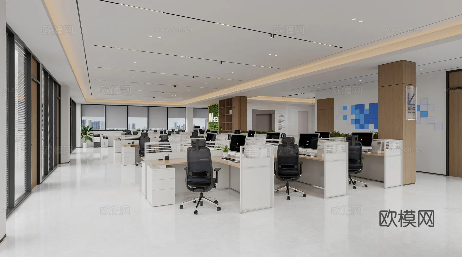 Office Space 3D Scenes – Office Room 3D Blocks – 085 – CORONA Render