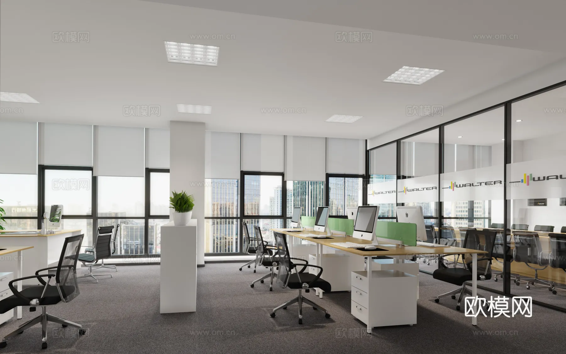 Office Space 3D Scenes – Office Room 3D Blocks – 095 – CORONA Render