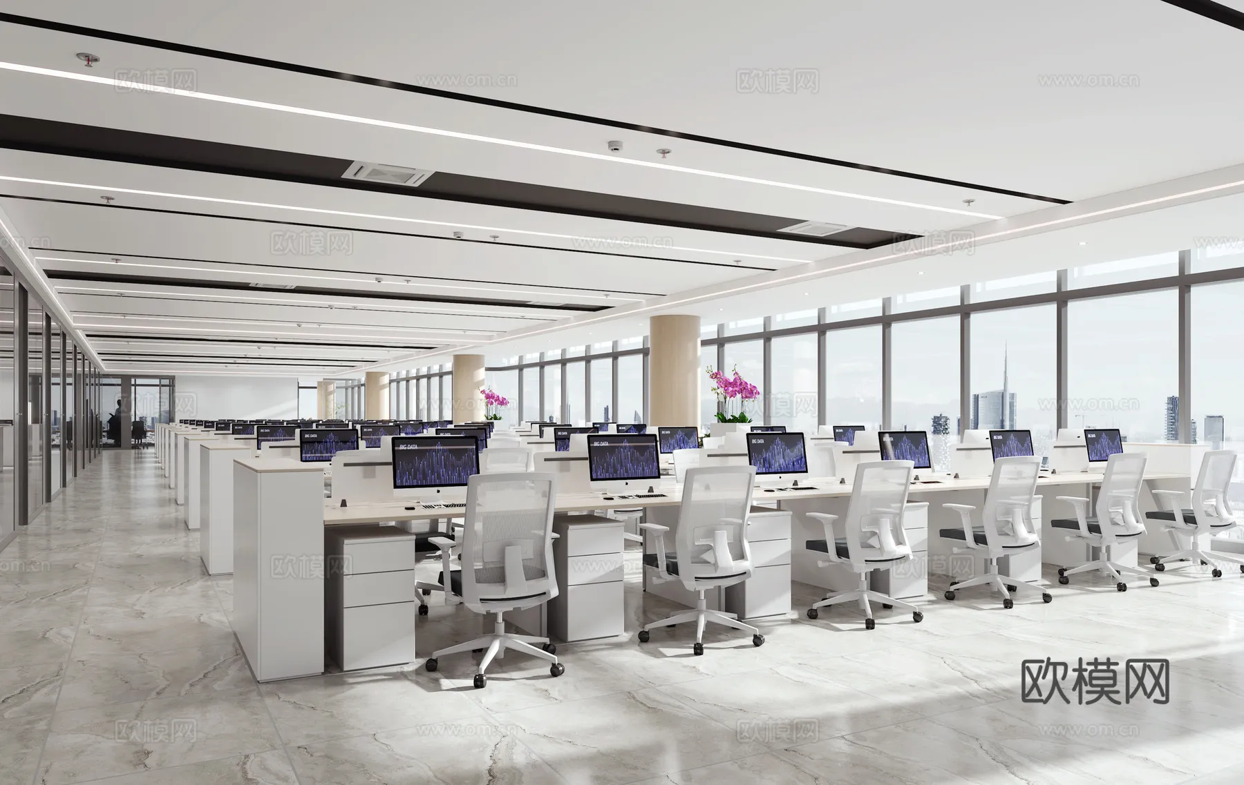 Office Space 3D Scenes – Office Room 3D Blocks – 096 – VRAY Render