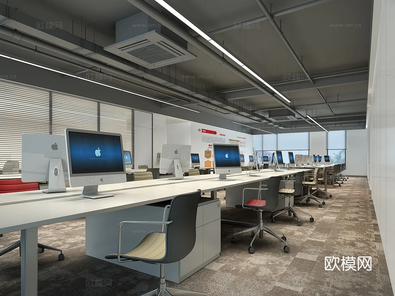Office Space 3D Scenes – Office Room 3D Blocks – 097 – VRAY Render