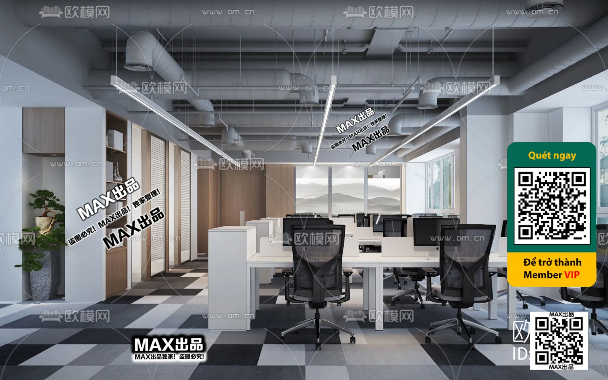 OFFICE SPACE – VRAY / CORONA – 3D MODEL – 4743 OFFICE SPACE – VRAY / CORONA – 3D MODEL – 4743