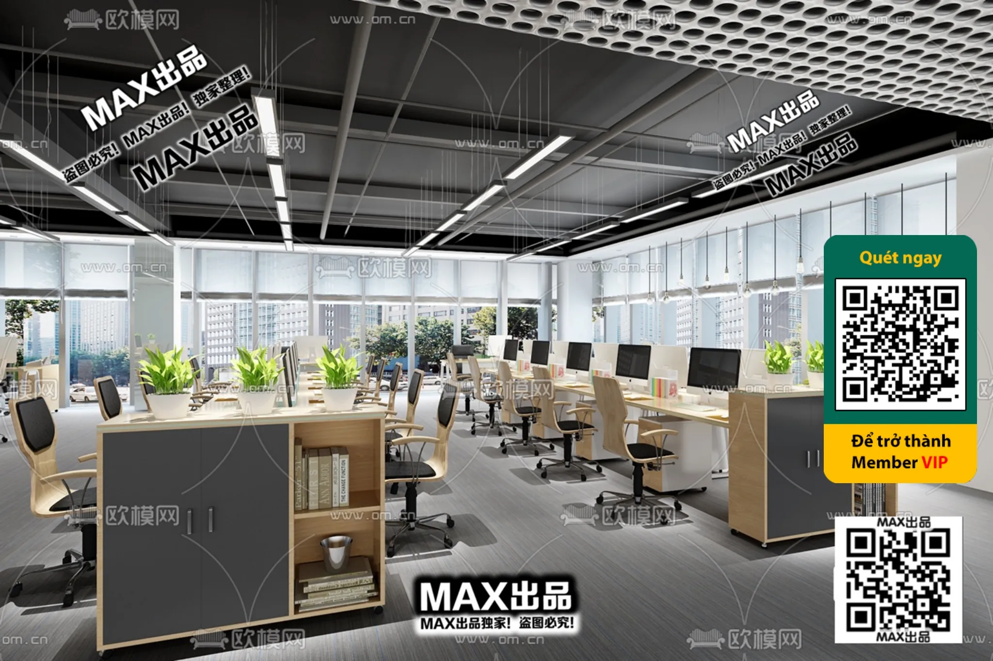 OFFICE SPACE – VRAY / CORONA – 3D MODEL – 4754