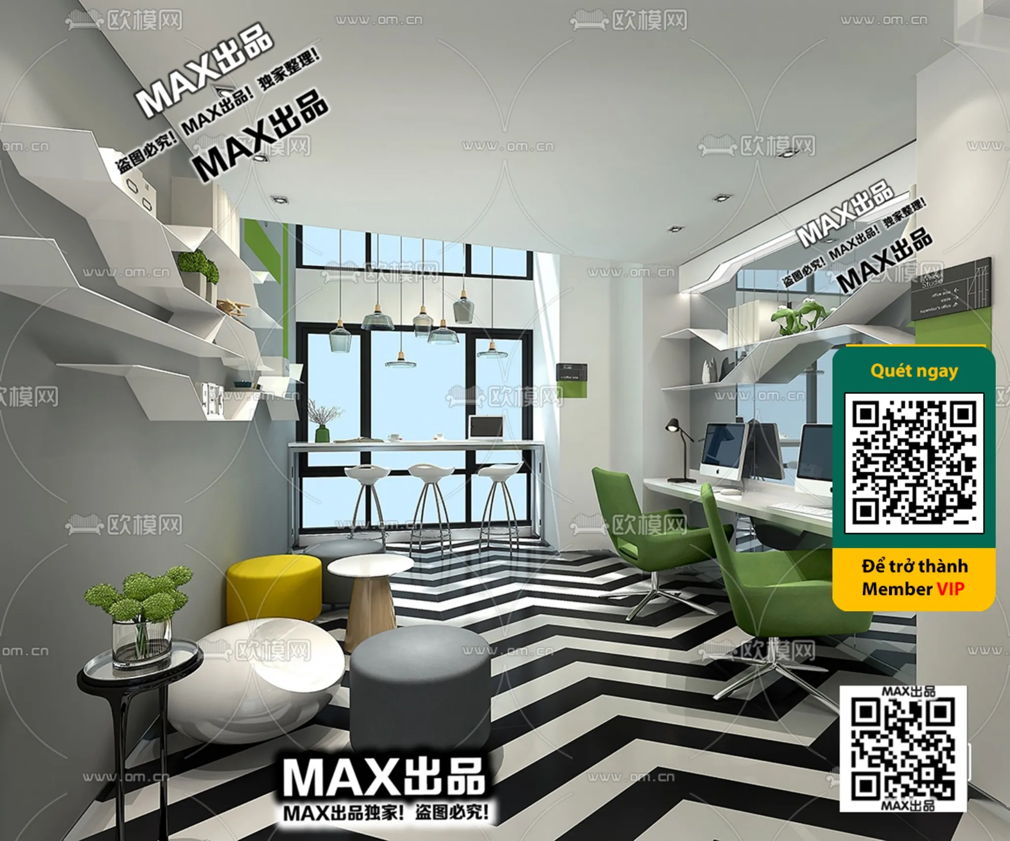 OFFICE SPACE – VRAY / CORONA – 3D MODEL – 4757