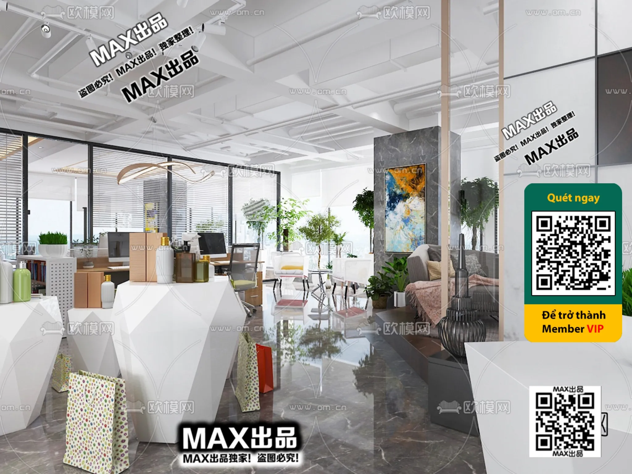 OFFICE SPACE – VRAY / CORONA – 3D MODEL – 4758