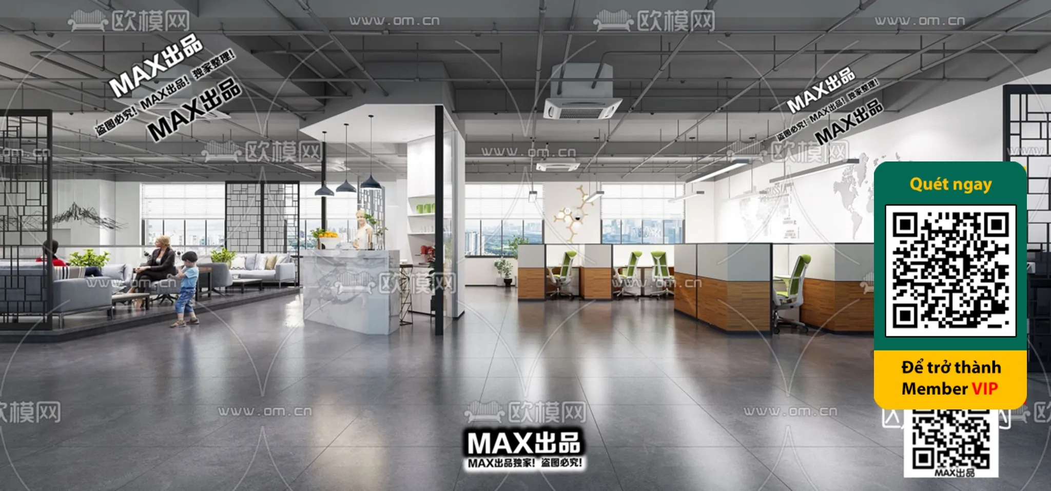 OFFICE SPACE – VRAY / CORONA – 3D MODEL – 4760