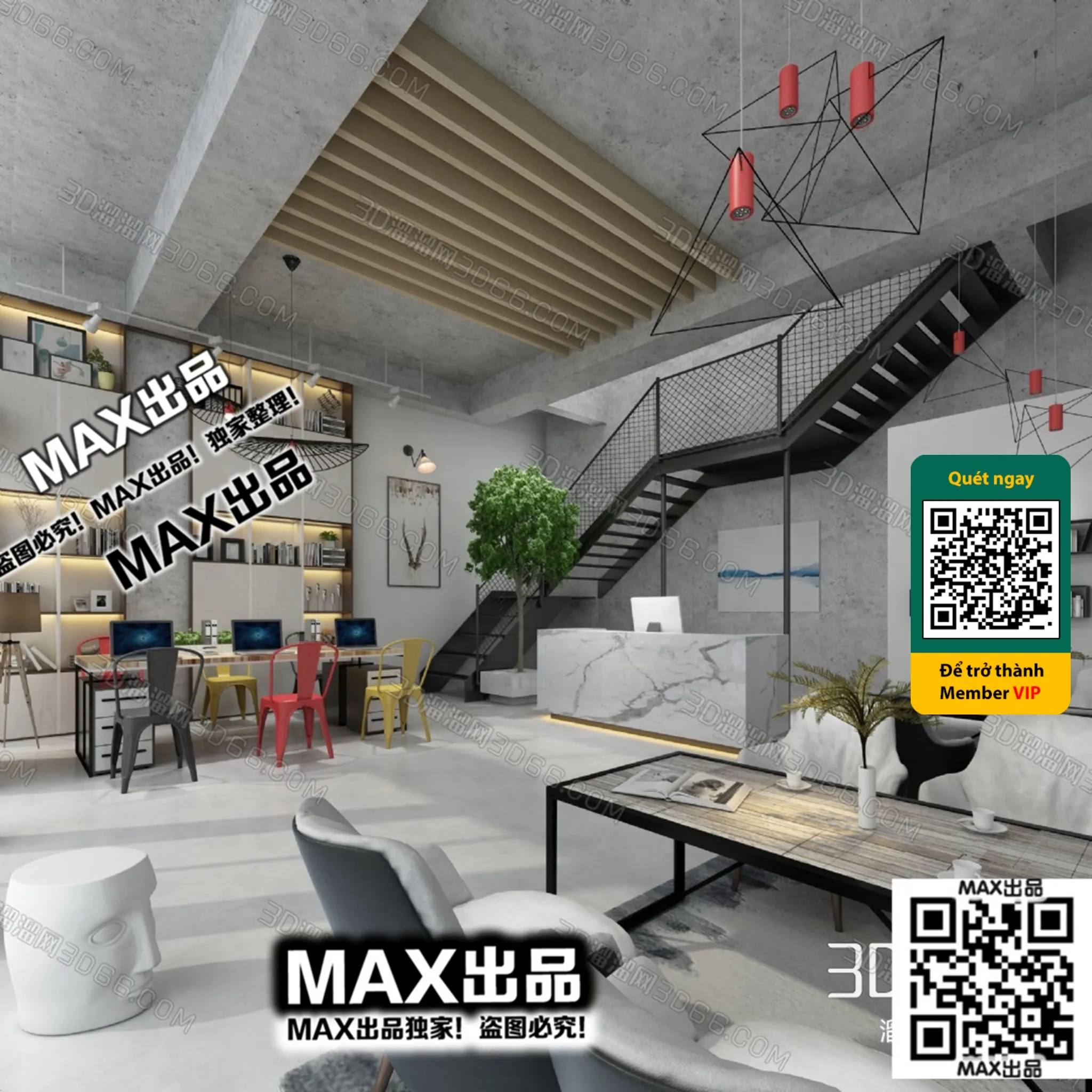 OFFICE SPACE – VRAY / CORONA – 3D MODEL – 4761