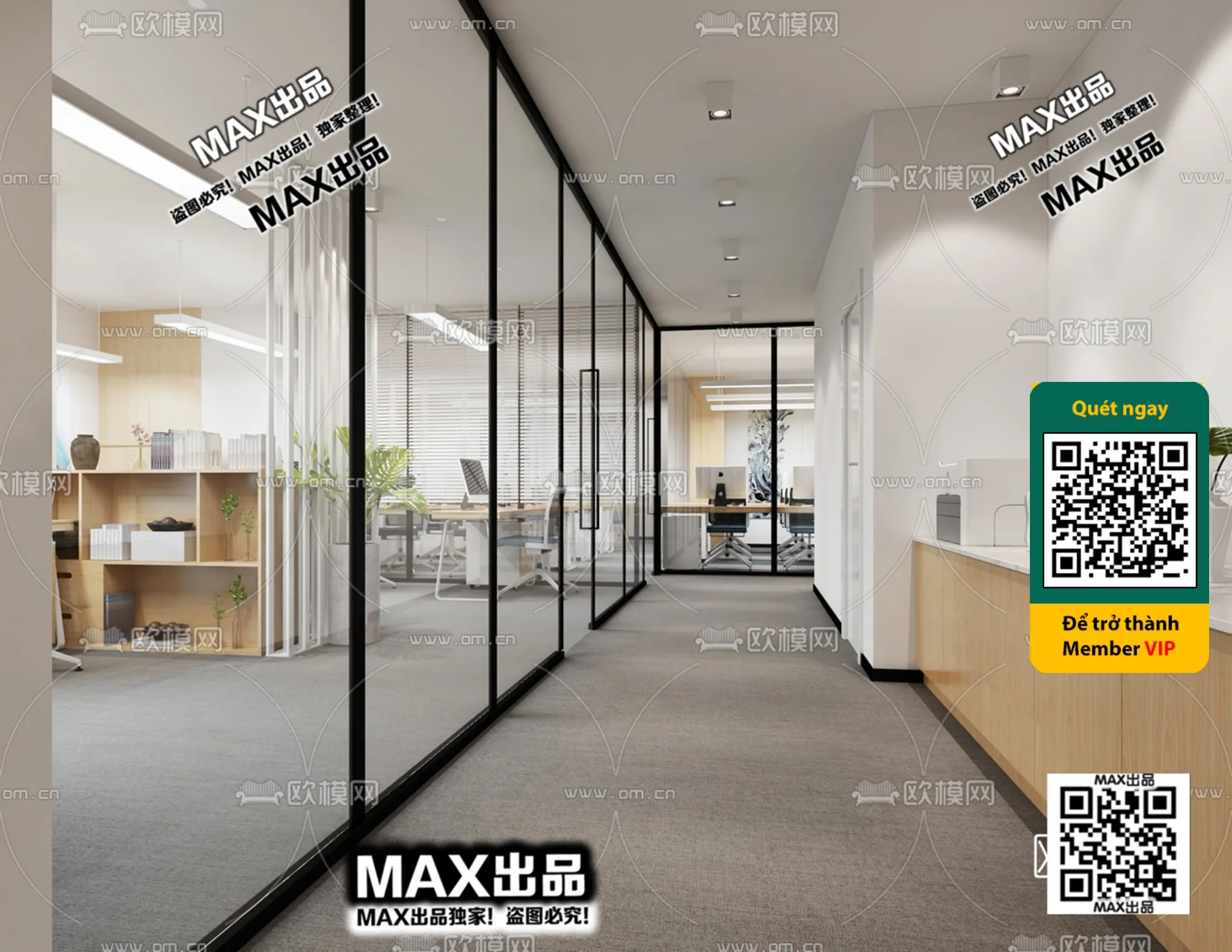 OFFICE SPACE – VRAY / CORONA – 3D MODEL – 4763