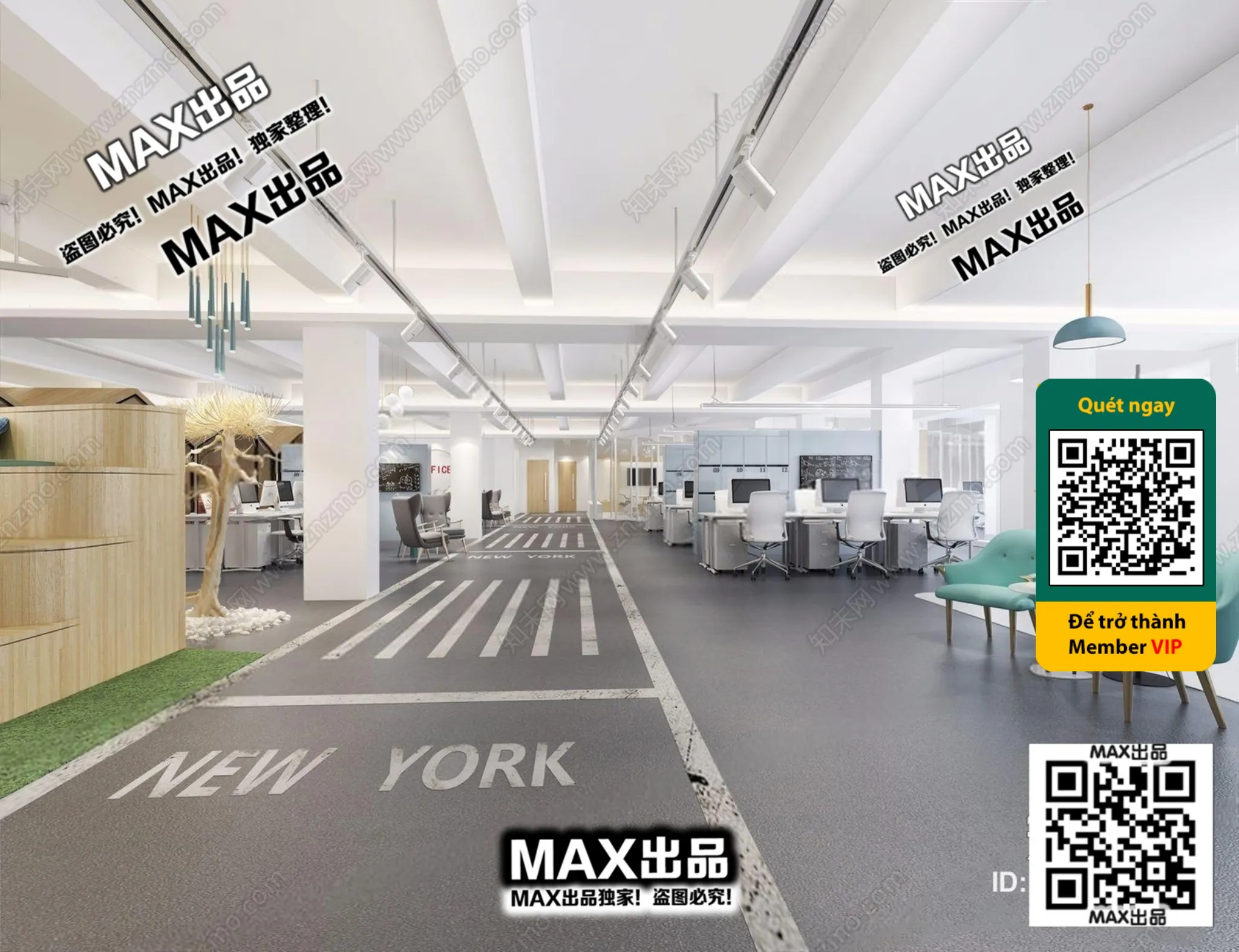 OFFICE SPACE – VRAY / CORONA – 3D MODEL – 4767