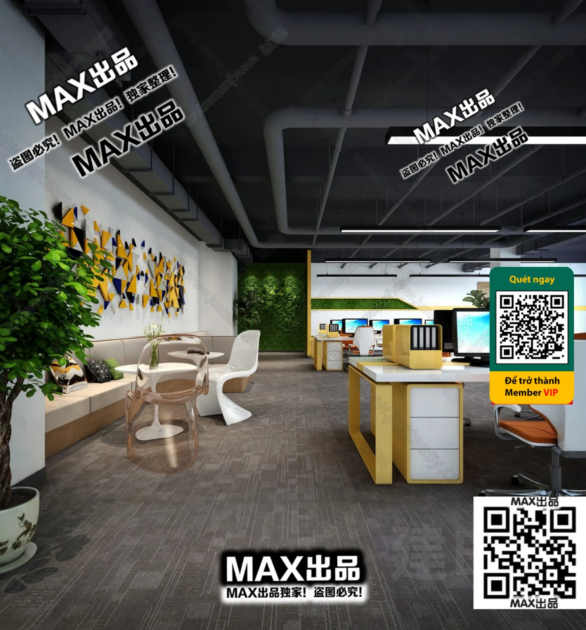 OFFICE SPACE – VRAY / CORONA – 3D MODEL – 4772