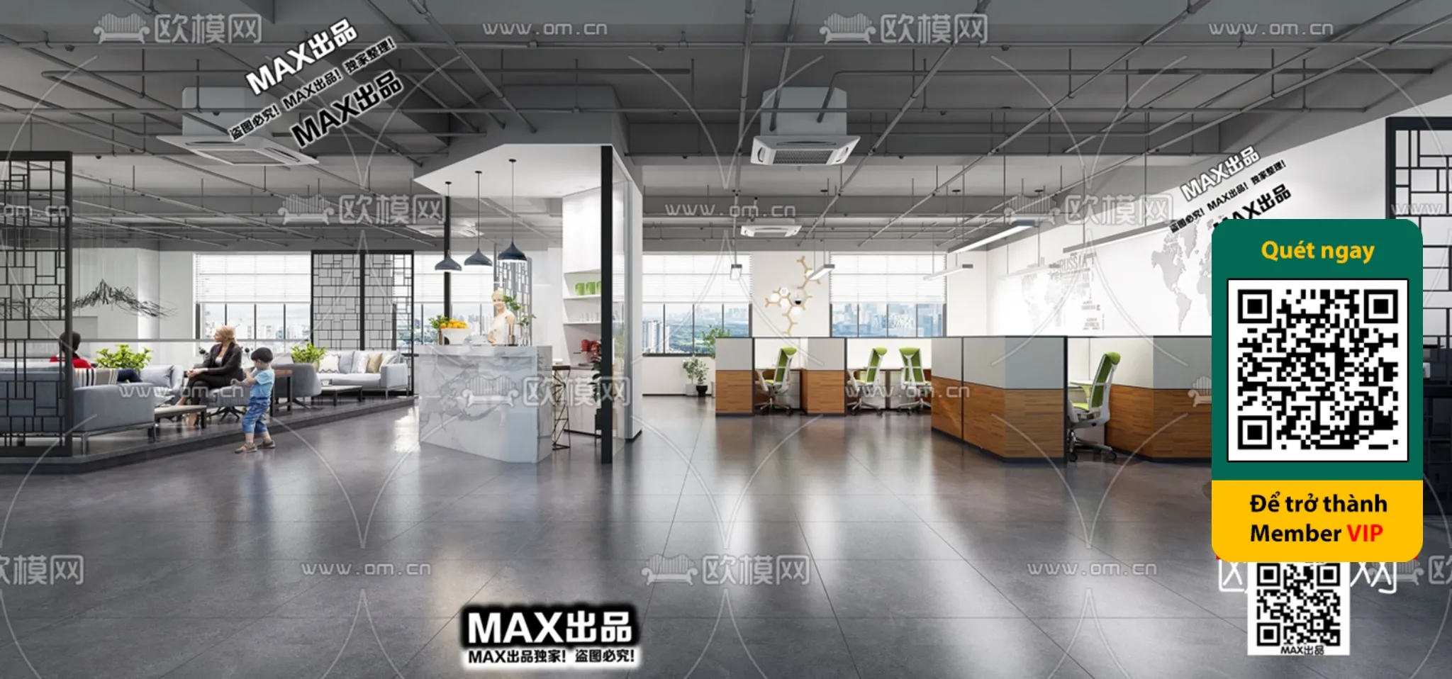 OFFICE SPACE – VRAY / CORONA – 3D MODEL – 4778