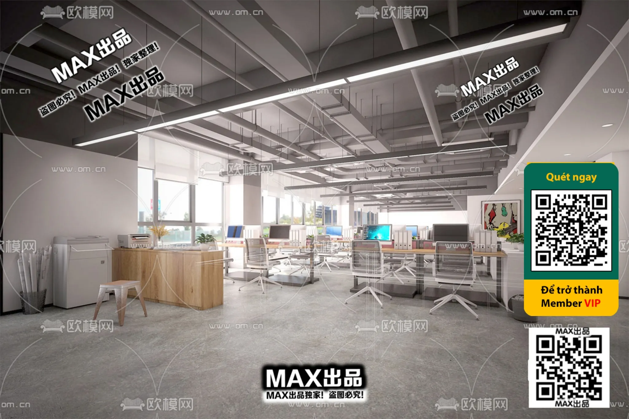 OFFICE SPACE – VRAY / CORONA – 3D MODEL – 4779