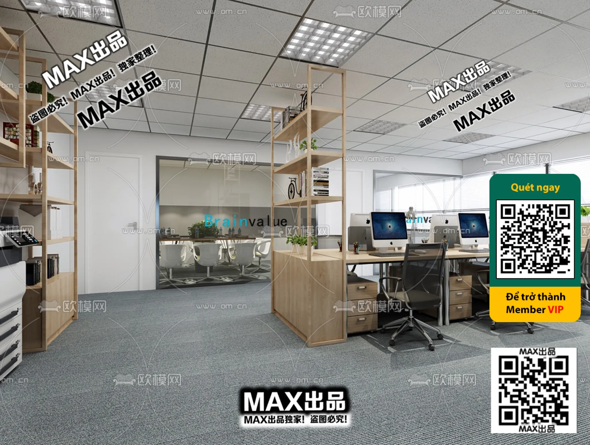 OFFICE SPACE – VRAY / CORONA – 3D MODEL – 4781