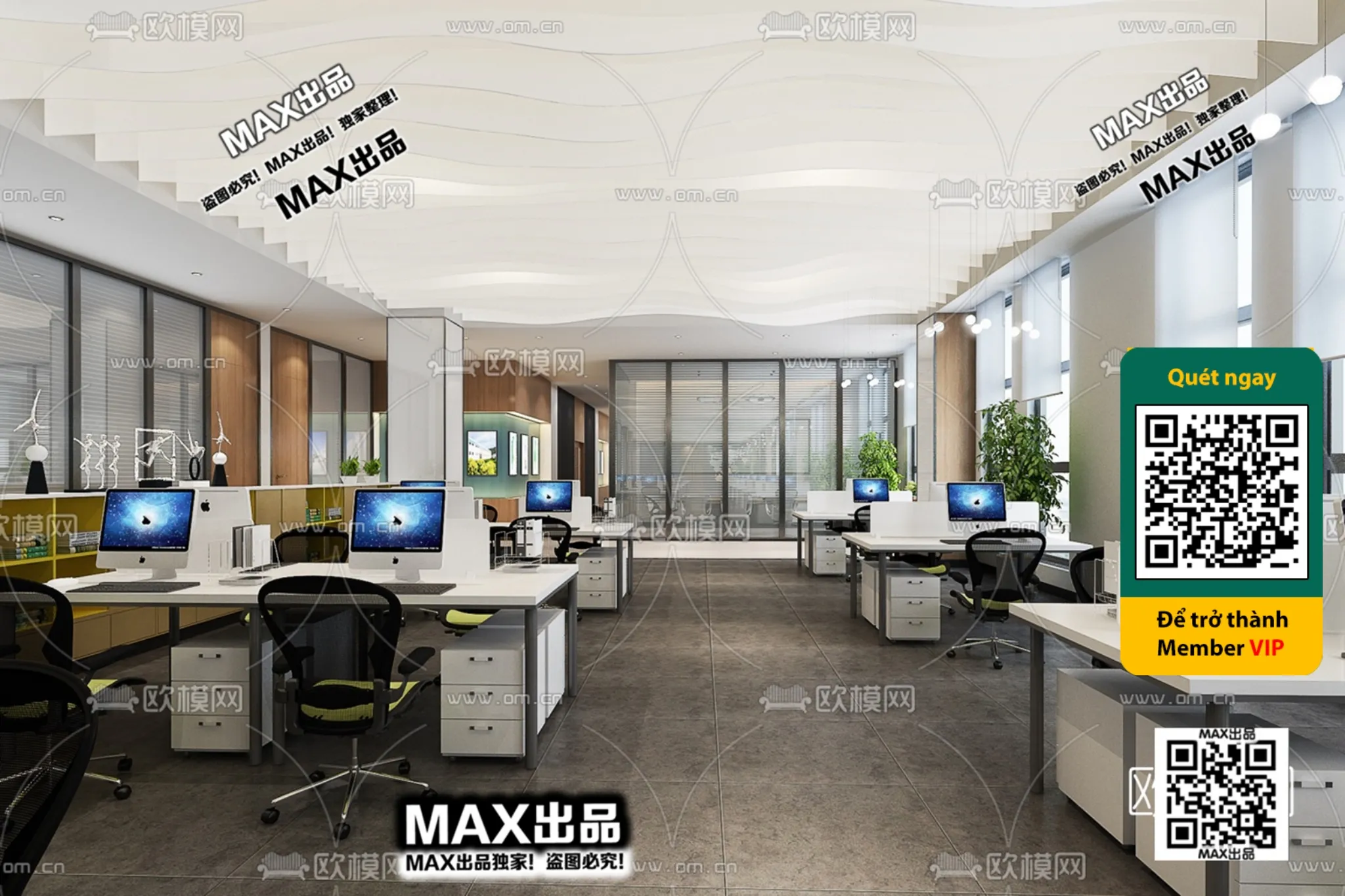 OFFICE SPACE – VRAY / CORONA – 3D MODEL – 4782