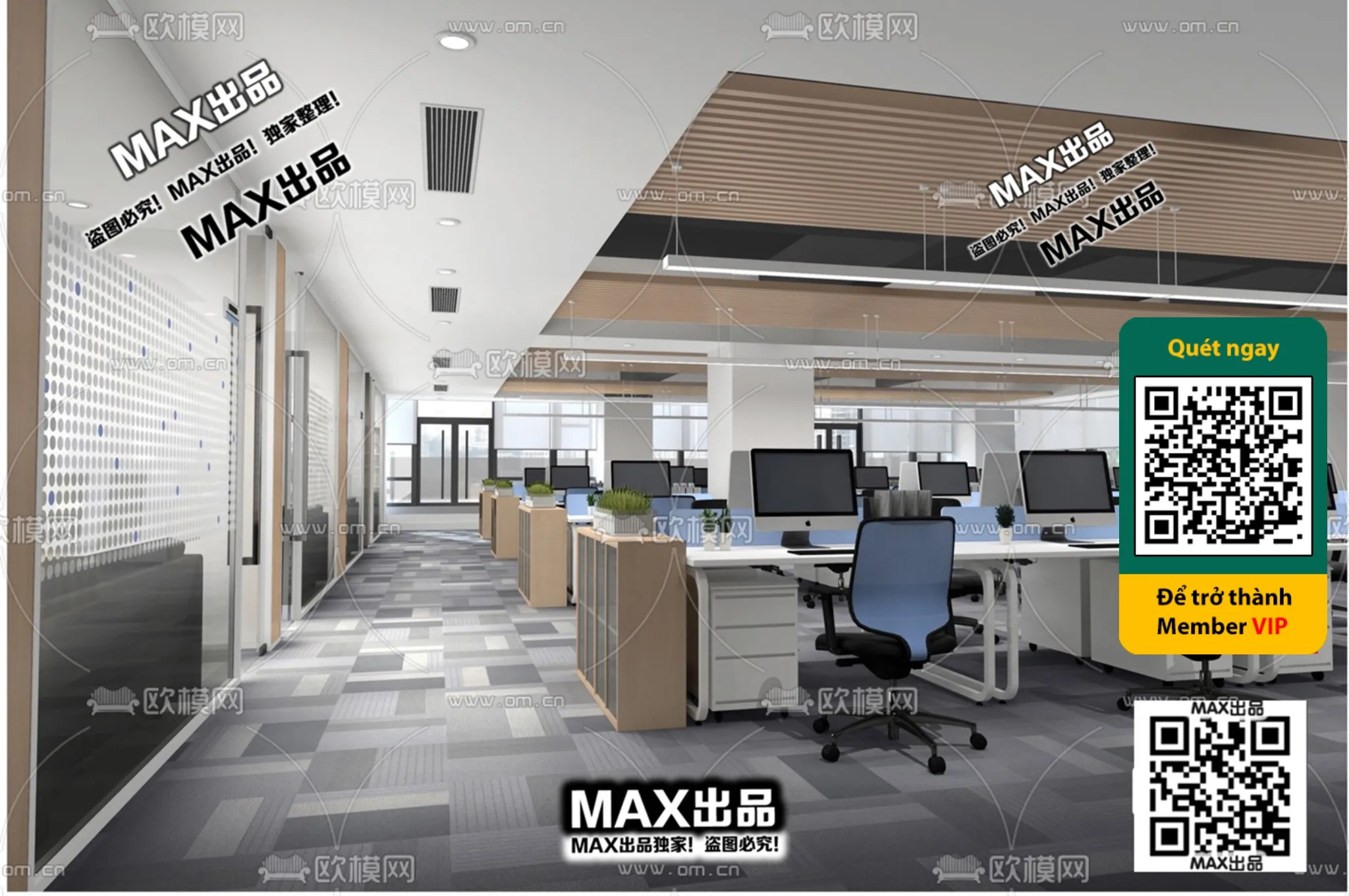 OFFICE SPACE – VRAY / CORONA – 3D MODEL – 4786