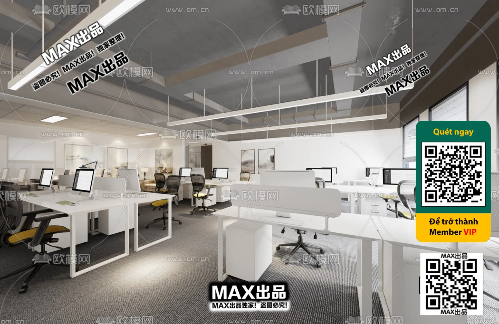 OFFICE SPACE – VRAY / CORONA – 3D MODEL – 4787