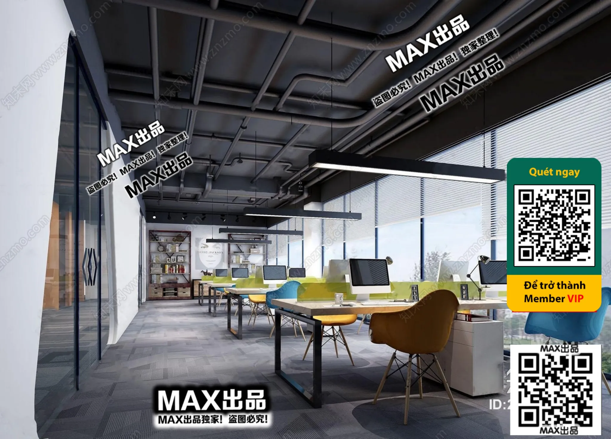 OFFICE SPACE – VRAY / CORONA – 3D MODEL – 4796