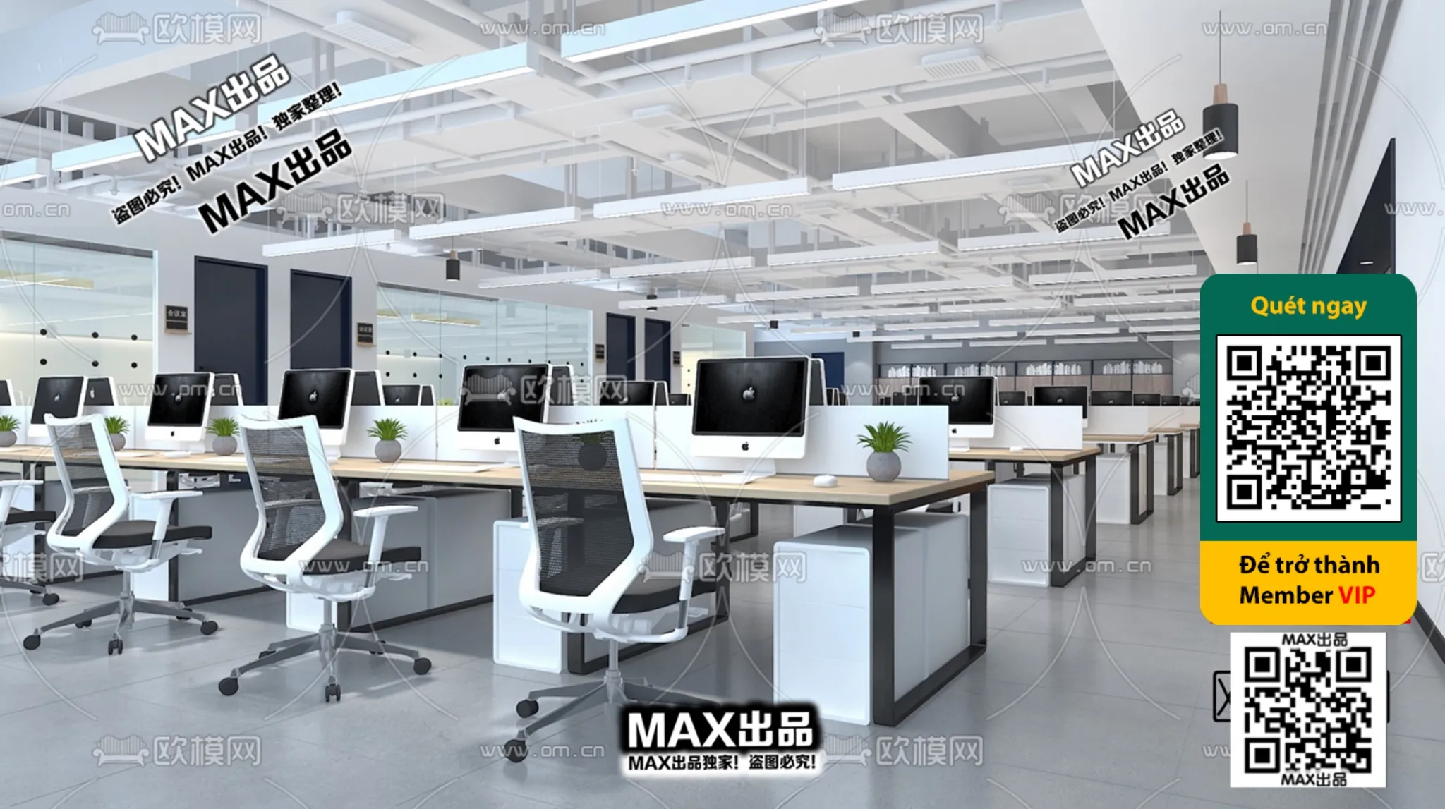 OFFICE SPACE – VRAY / CORONA – 3D MODEL – 4806