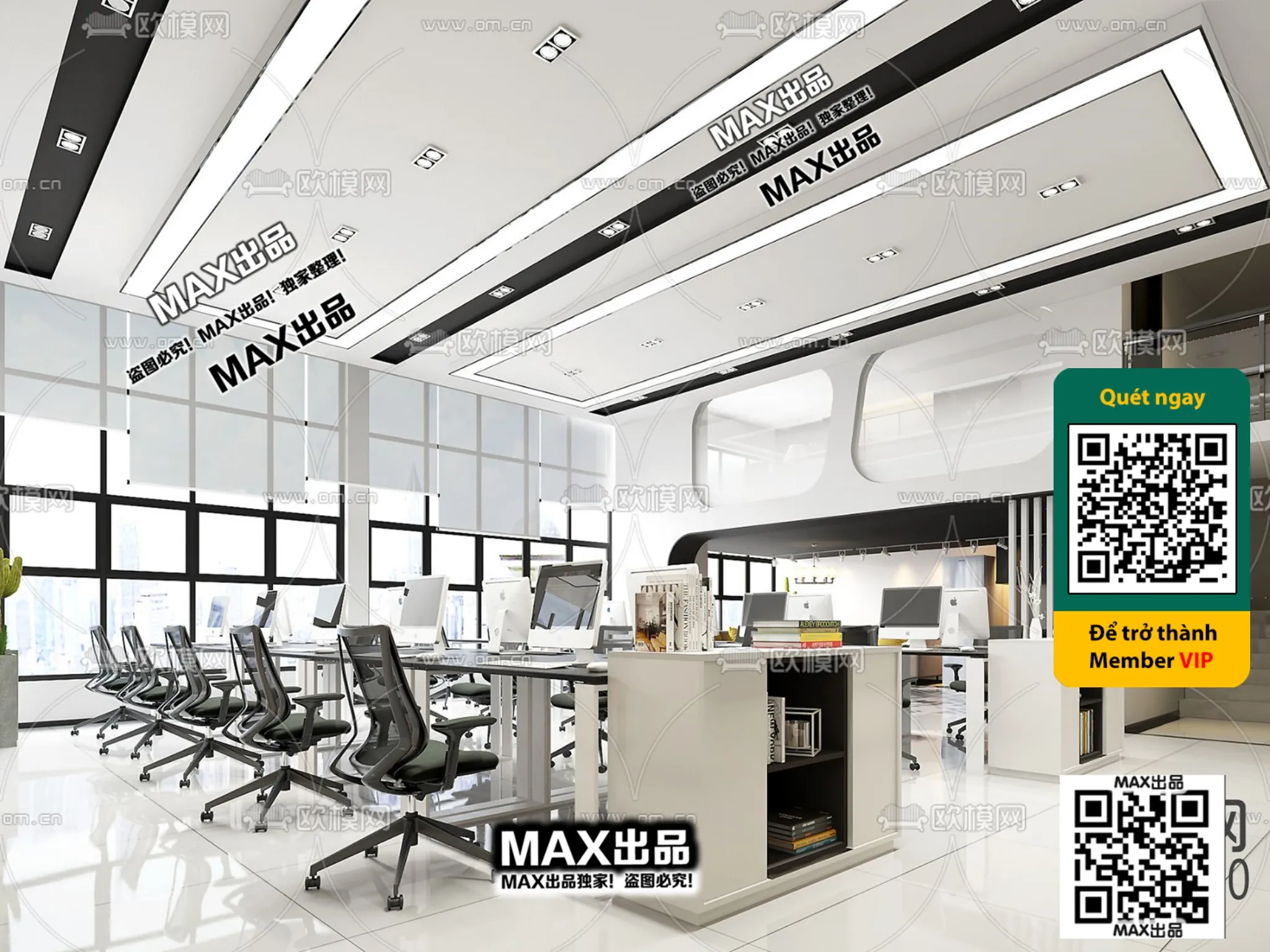 OFFICE SPACE – VRAY / CORONA – 3D MODEL – 4820 OFFICE SPACE – VRAY / CORONA – 3D MODEL – 4820