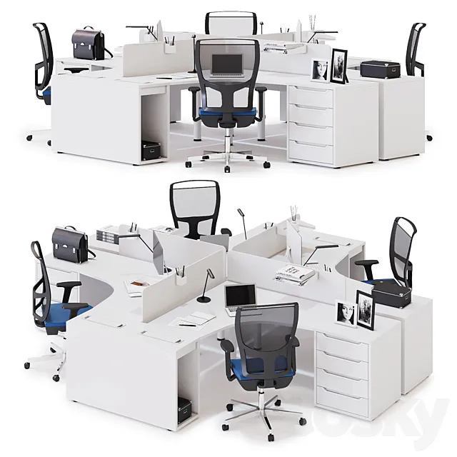 Office workspace LAS LOGIC (v14) 3D Model