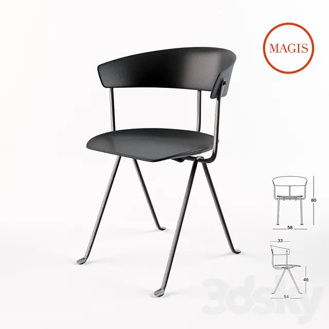 Officina chair by Ronan & Erwan Bouroullec 3D Model