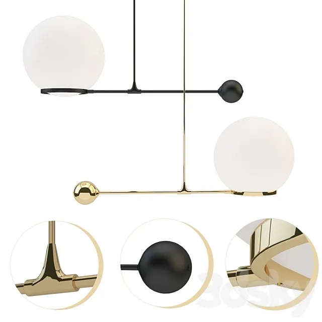 o&g contrapesso 8″ globe led pendant 3DModel