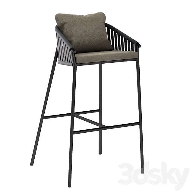 Oiside Twist High Stool 3D Model Oiside Twist High Stool 3D Model