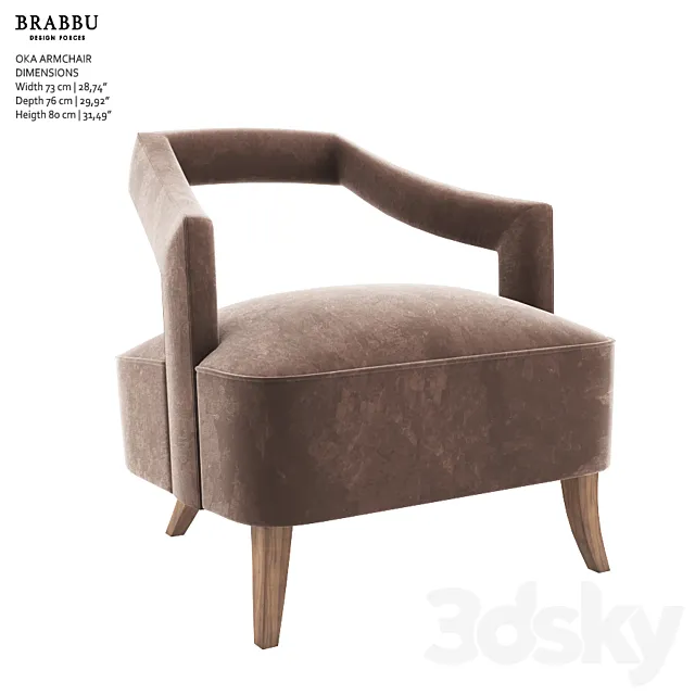 OKA ARMCHAIR – BRABBU 3D Model