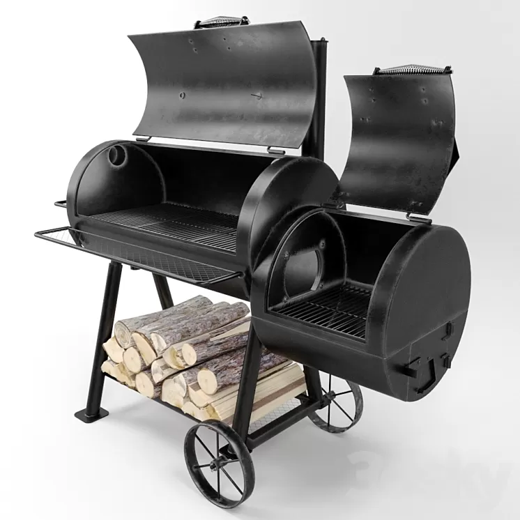 Oklahoma Joes Highland Smoker Reverse 3D Model Oklahoma Joes Highland Smoker Reverse 3D Model