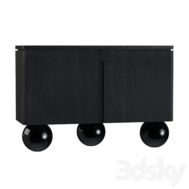 Olbia Commode. Travertine. Memphis. France. Le Berre Vevaud 3DModel