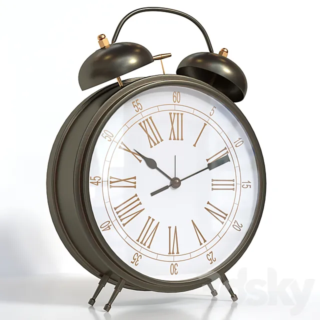 Old alarm clock 3D Model Old alarm clock 3D Model