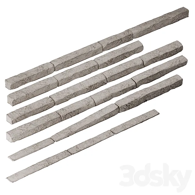 Old border _ curb 3D Model Old border _ curb 3D Model