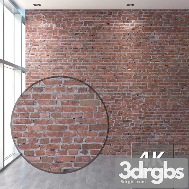 Old brick wall 04 3D Model Download
