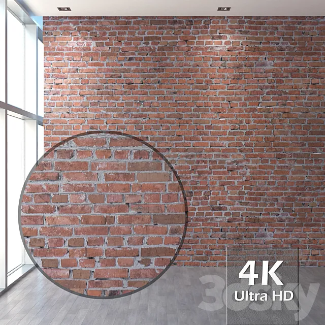 Old brick wall 04 3D Model