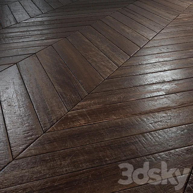 Old chevron Parquet – PBR textures 3D Model