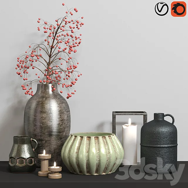 old decorative set 01 3D Model