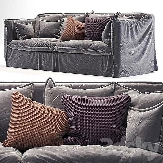 old gray sofa 3DModel