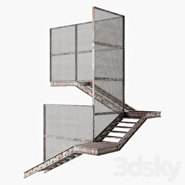 Old metal stair 3DModel