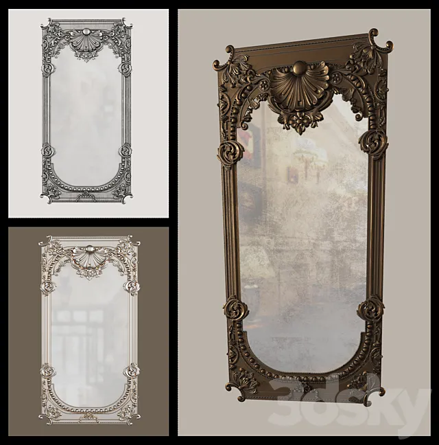 Old Mirror 3D Model Old Mirror 3D Model